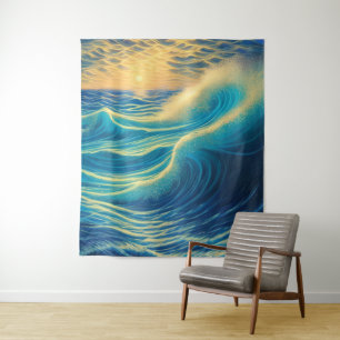 Sunset Horizon by the Beach Tapestry