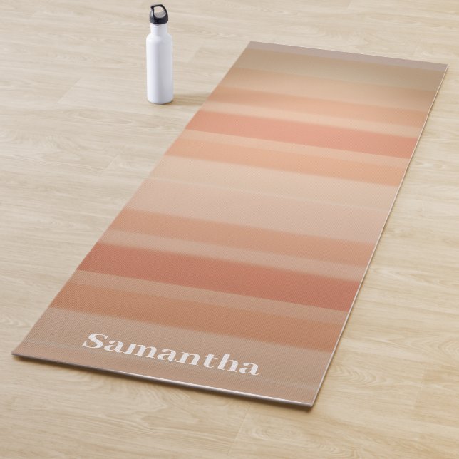 Sunset Horizon Stripes Minimal Calm Yoga Mat (In Situ)