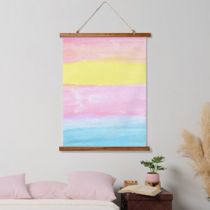 Sunset Horizon Watercolor Abstract Hanging Tapestry