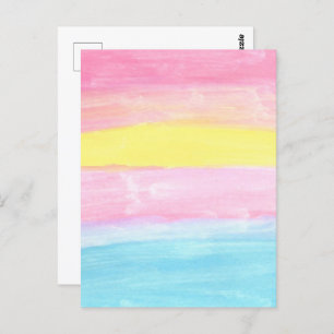 Sunset Horizon Watercolor Abstract  Postcard