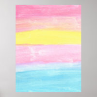 Sunset Horizon Watercolor Abstract 