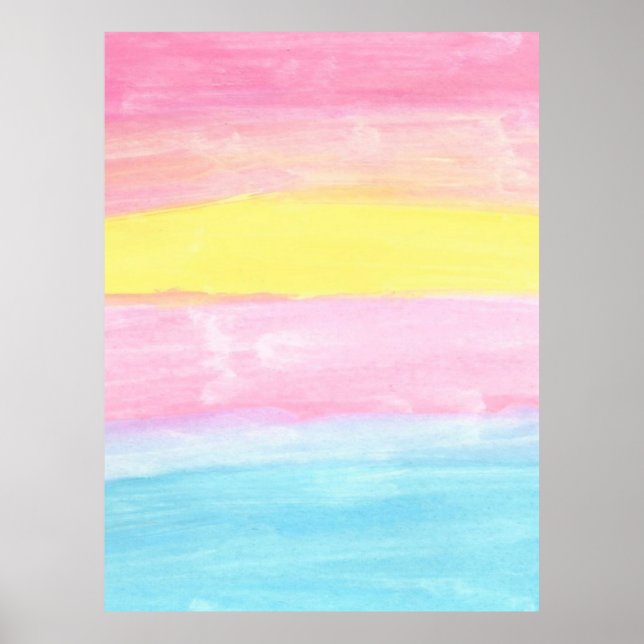 Sunset Horizon Watercolor Abstract  Poster (Front)