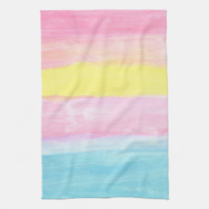 Sunset Horizon Watercolor Abstract Tea Towel