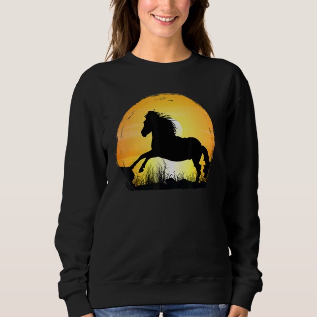 Sunset Horse Breed Silhouette   Appaloosa Sweatshirt (Front)