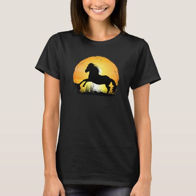 Sunset Horse Breed Silhouette  Appaloosa T-Shirt (Front)