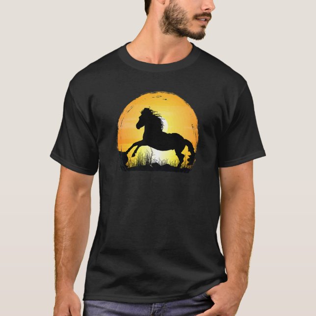 Sunset Horse Breed Silhouette  Appaloosa T-Shirt (Front)