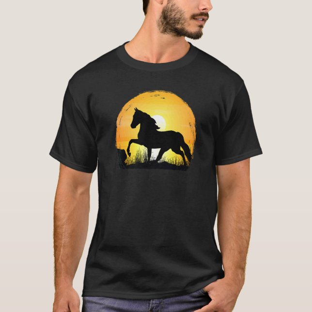 Sunset Horse Breed Silhouette  Haflinger Horse T-Shirt (Front)