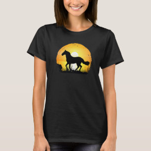 Sunset Horse Breed Silhouette Mustang Horse T-Shirt