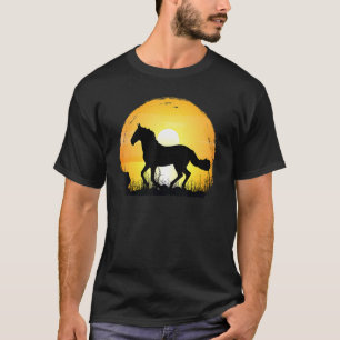 Sunset Horse Breed Silhouette Mustang Horse T-Shirt