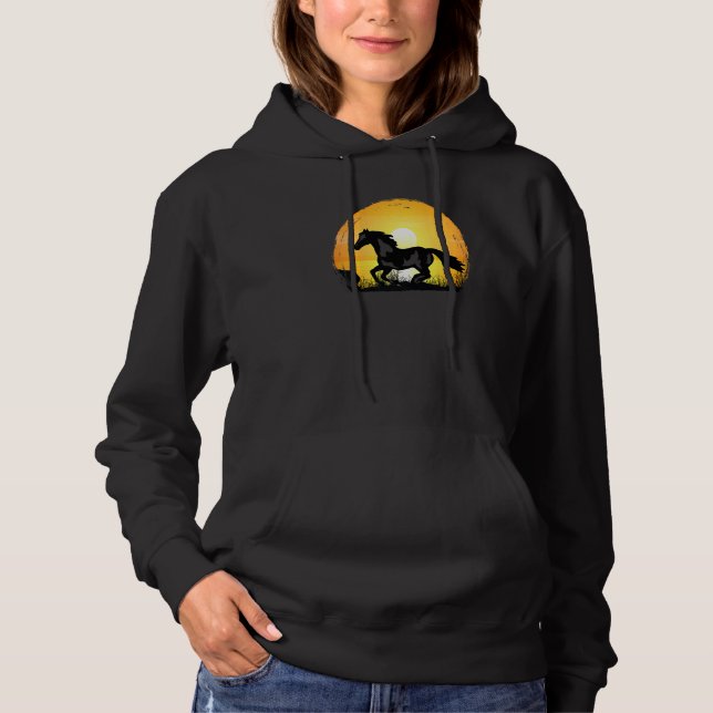 Sunset Horse Breed Silhouette  Paint Horse Hoodie (Front)
