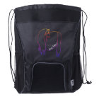 Sunset Horse Heart Drawstring Backpack