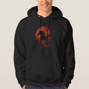 Sunset Horse Lover Famer Cute Womens Equestrian Ho Hoodie