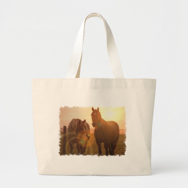 Sunset Horses Canvas Bag (Front)