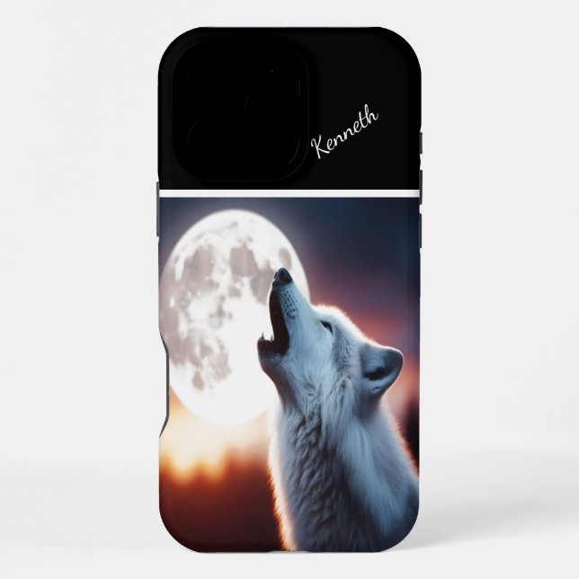 Sunset Hues on Howling Wolves iPhone Case (Back)