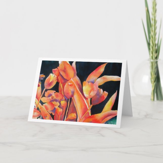 Sunset Hues Tulip Blank Card (Front)