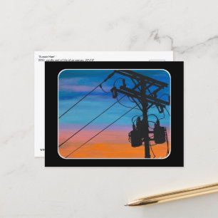 'Sunset Hum' Painting on a Postcard