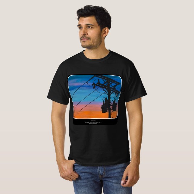 'Sunset Hum' Painting on a  T-Shirt (Front Full)