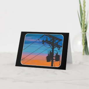 'Sunset Hum' Painting on a  Thank You Card
