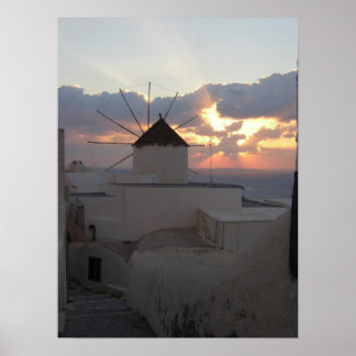 Sunset Ia Santorini Poster