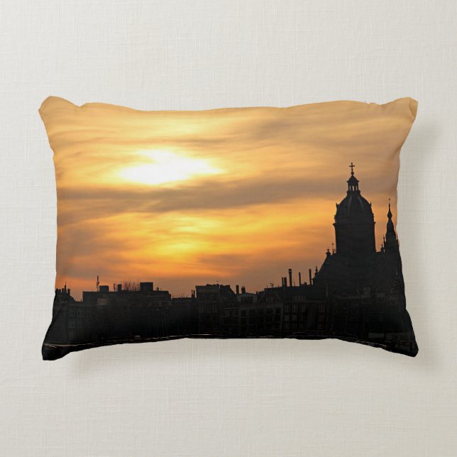 Sunset in Amsterdam Decorative Cushion (Front)