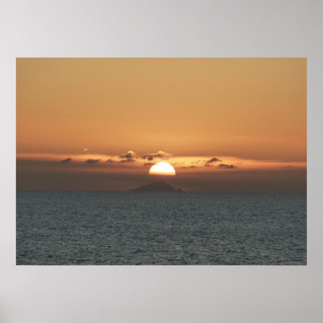 Sunset in Antigua I Seascape Photography Poster (Front)