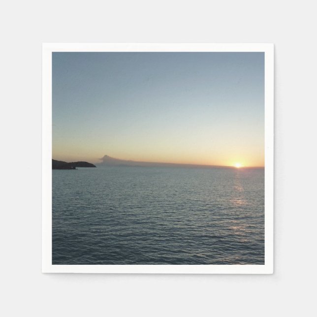 Sunset in Antigua II Island Seascape Napkin (Front)