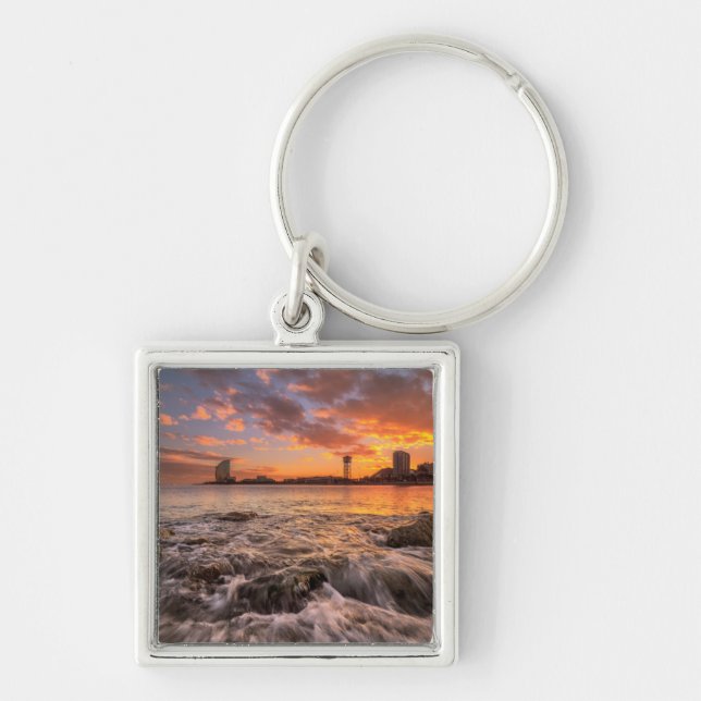 Sunset In Barcelona Key Ring (Front)