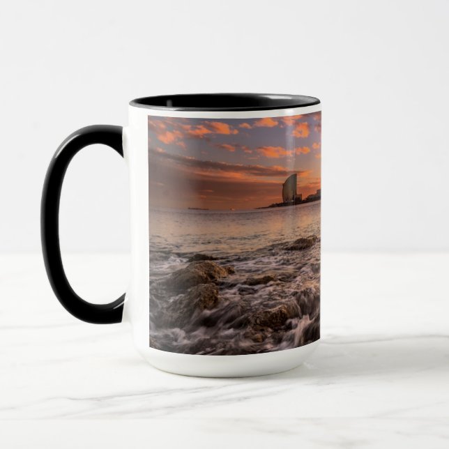 Sunset In Barcelona Mug (Left)