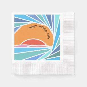 Sunset in Barrel Wave Napkin
