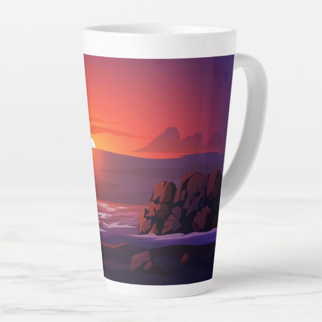 Sunset in beach latte mug (Right Angle)