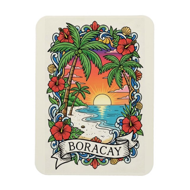 Sunset in Boracay Philippines  Magnet (Vertical)