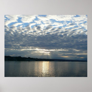 Sunset in British Columbia Canadian Seascape Poster