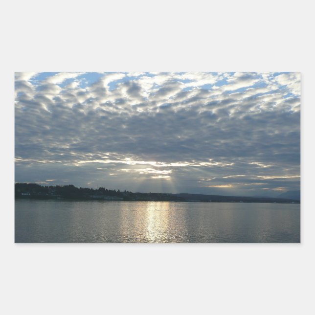 Sunset in British Columbia Canadian Seascape Rectangular Sticker (Front)