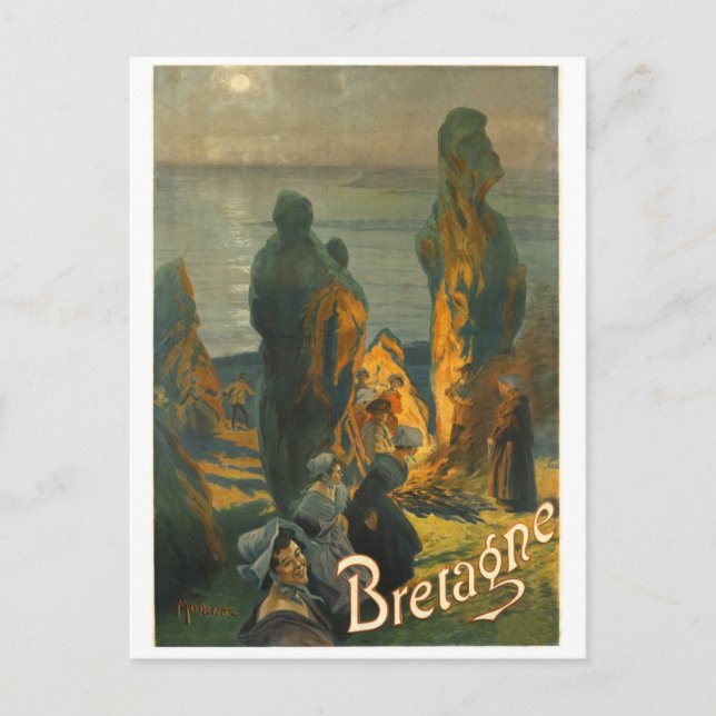 Sunset in Brittany Coast, France Postcard (Front)