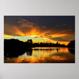Sunset In City Londrina, Brazil Poster