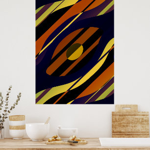 Sunset In Crimson Tones Fractal Pattern Poster