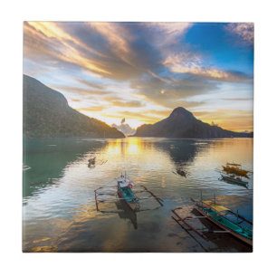 Sunset in El Nido Ceramic Tile