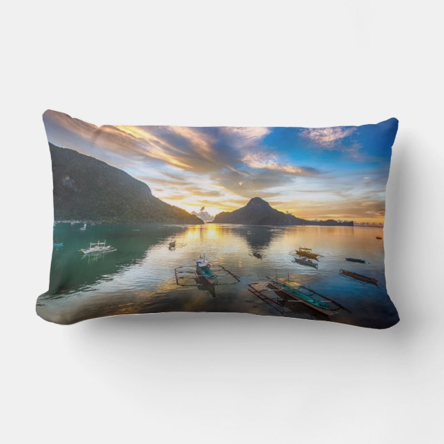 Sunset in El Nido Lumbar Cushion (Front)