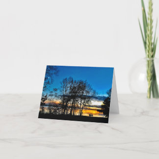 Sunset in Fall, Lake Monona, Wisconsin Thank You Card