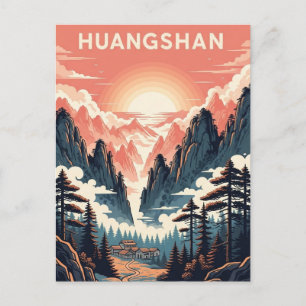 Sunset in Huangshan National Park China Postcard