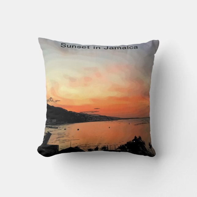 Sunset in Jamaica Cushion (Front)