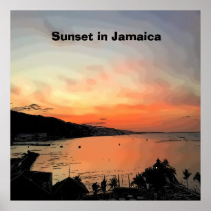 Sunset in Jamaica Poster