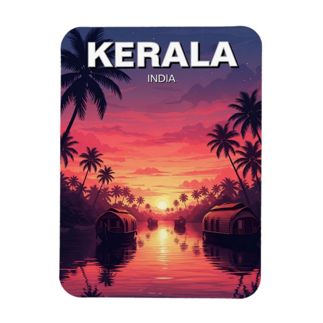 Sunset in Kerala India Magnet (Vertical)