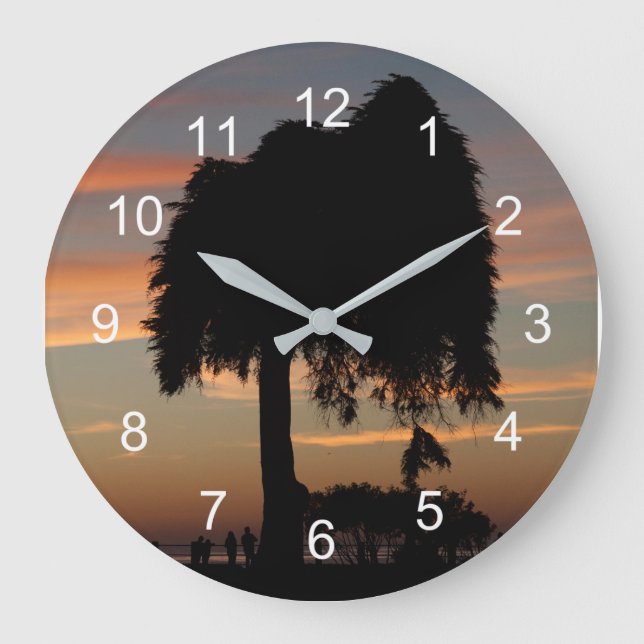 Sunset in La Jolla Large Clock (Front)