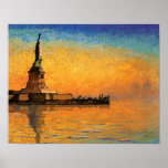 Sunset in Liberty Island Print<br><div class="desc">A parody on Claude Monet's San Giorgio Maggiore also known as Sunset in Venice or Twilight in Venice featuring the Statue of Liberty.</div>