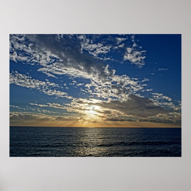 Sunset in Liguria - the Cinque Terre, Italy Poster (Front)