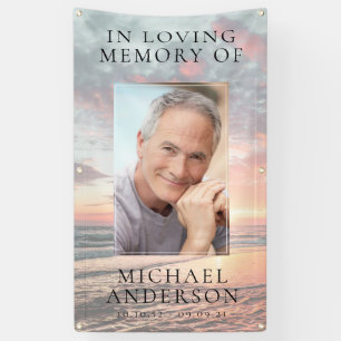 Sunset In Loving Memory Grave Cover Blanket Banner