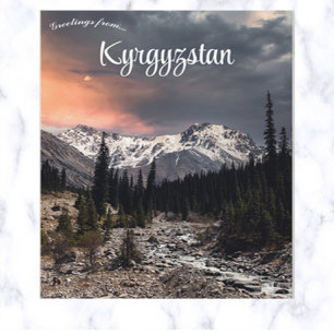Sunset in Mountainous Kyrgyzstan Postcard