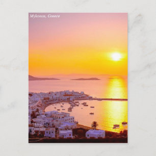 Sunset in Mykonos, Greece Postcard