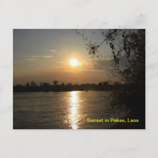 Sunset in Pakse Postcard